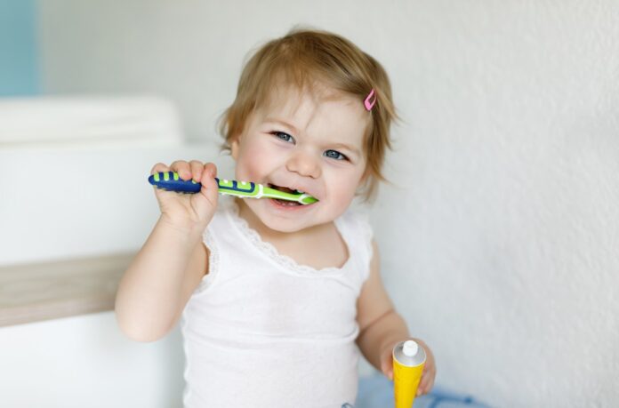 toddler brushing teeth child brushing teeth